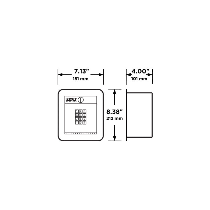 DoorKing 1500 Series Keypad Flushed Dimensions