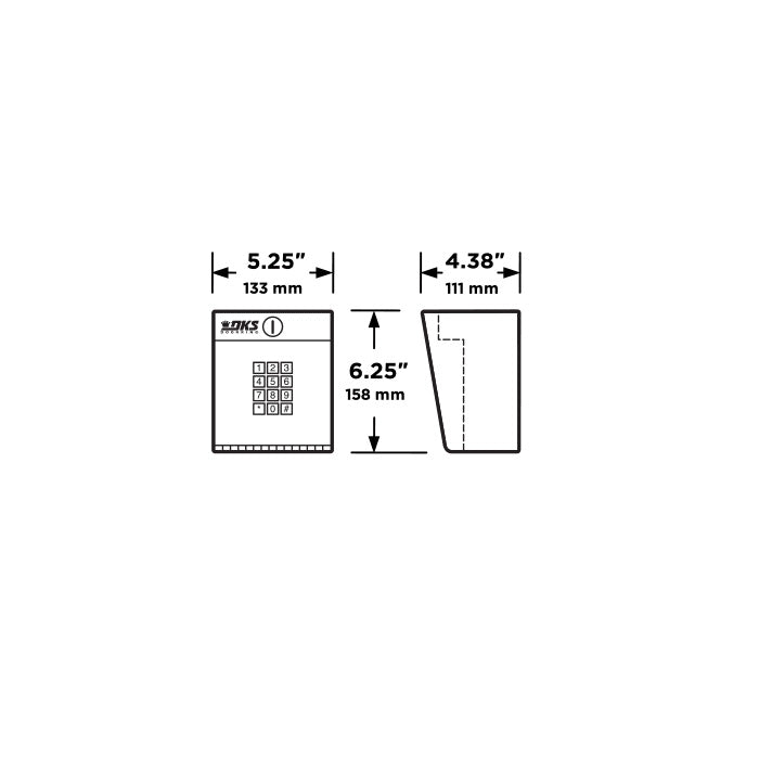 DoorKing 1500 Series Keypad Surface Dimensions