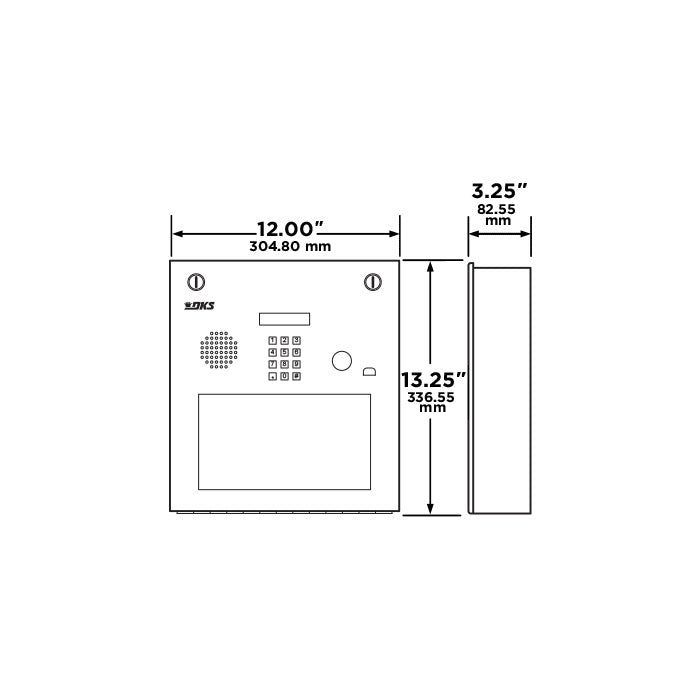 DoorKing 1810 Access Plus Telephone Entry System Flush Mount Dimensions