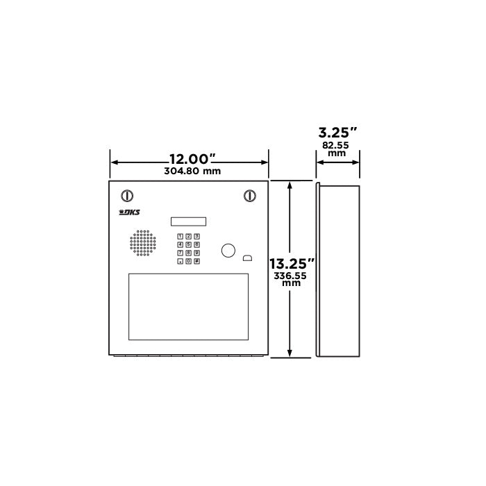 DoorKing 1810 Telephone Entry System Dimensions Flush