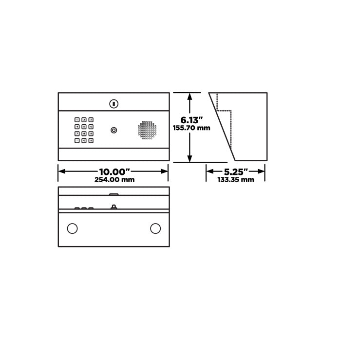 DoorKing 1812 Classic Telephone Entry System Surface Mount Dimensions