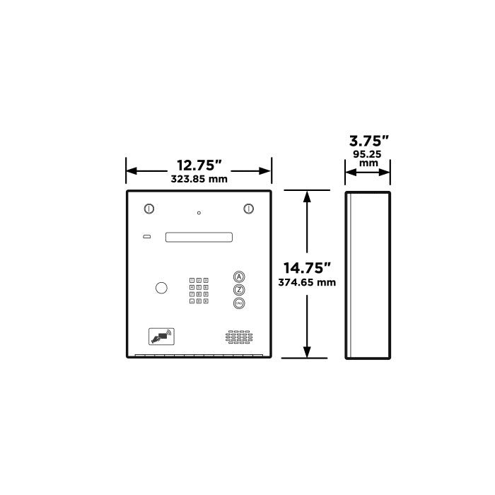 DoorKing 1834 90 Series Telephone Entry System - Dimensions