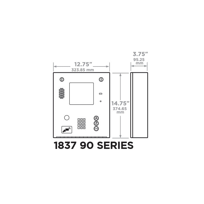 DoorKing 1837-90 Series Telephone Entry System Dimensions