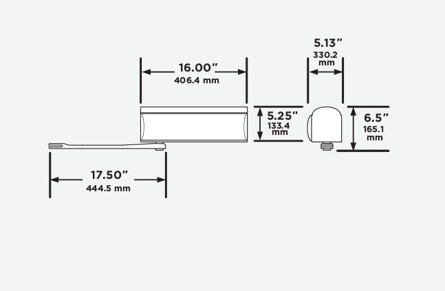 DoorKing 6004 Column Mount Swing Gate Operator Dimensions