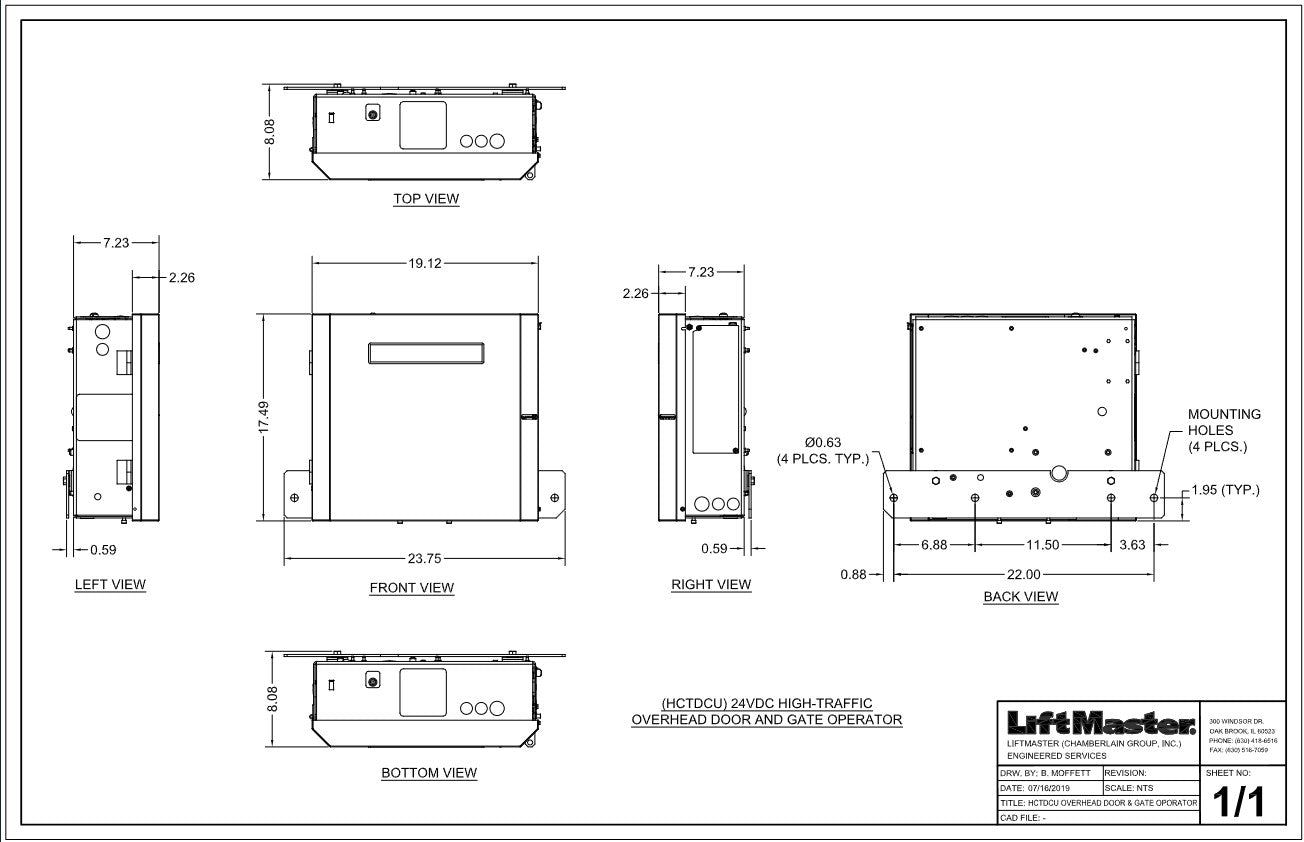 LiftMaster HCTDCUL Specialty Overhead Operator