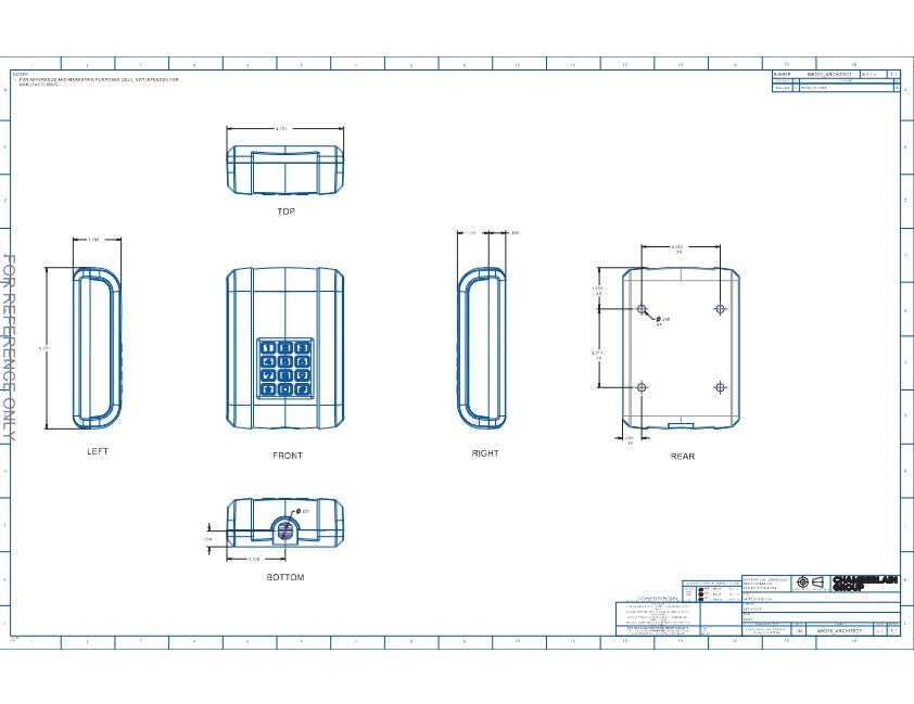 LiftMaster KPW250 Wireless Commercial Keypad Dimensions